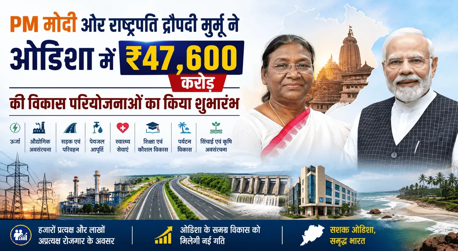 PM Modi & President Murmu Launch ₹47,600 Crore Projects in Odisha | Full Details