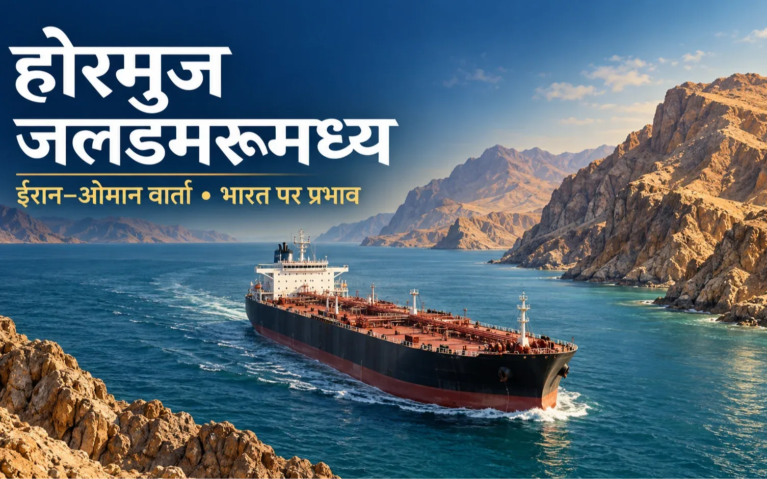होरमुज जलडमरूमध्य में तेल टैंकर का सांकेतिक चित्र — ईरान–ओमान वार्ता और भारत पर प्रभाव