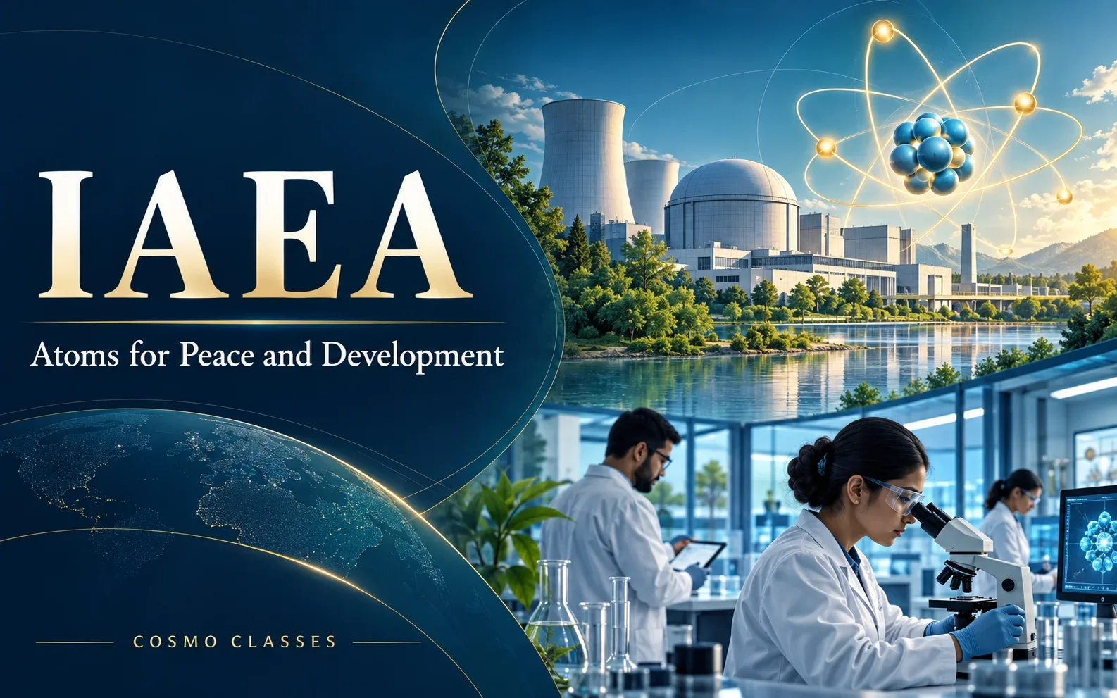 IAEA, शांतिपूर्ण परमाणु ऊर्जा और वैज्ञानिक अनुसंधान का चित्रण