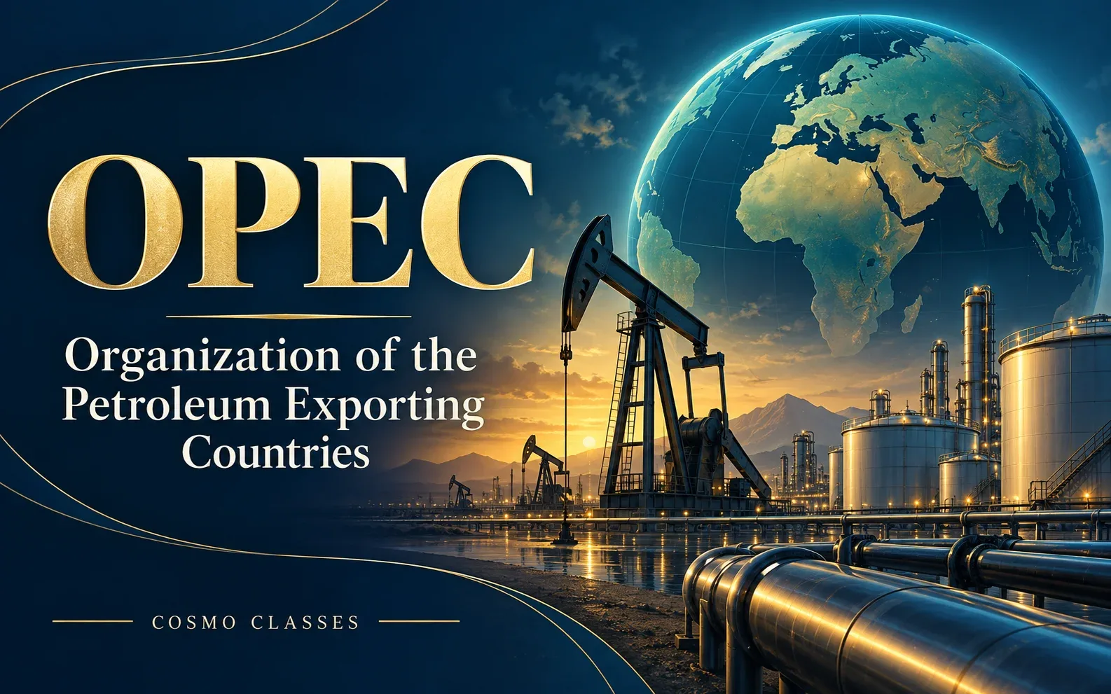 OPEC और वैश्विक पेट्रोलियम उत्पादन का चित्रण