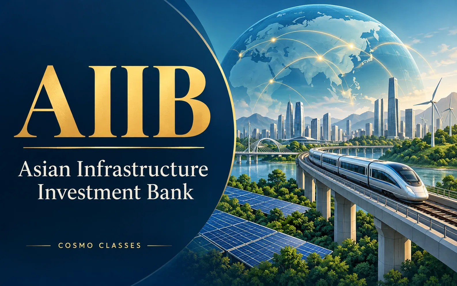 AIIB: हरित अवसंरचना, रेल संपर्क और स्वच्छ ऊर्जा का चित्रण