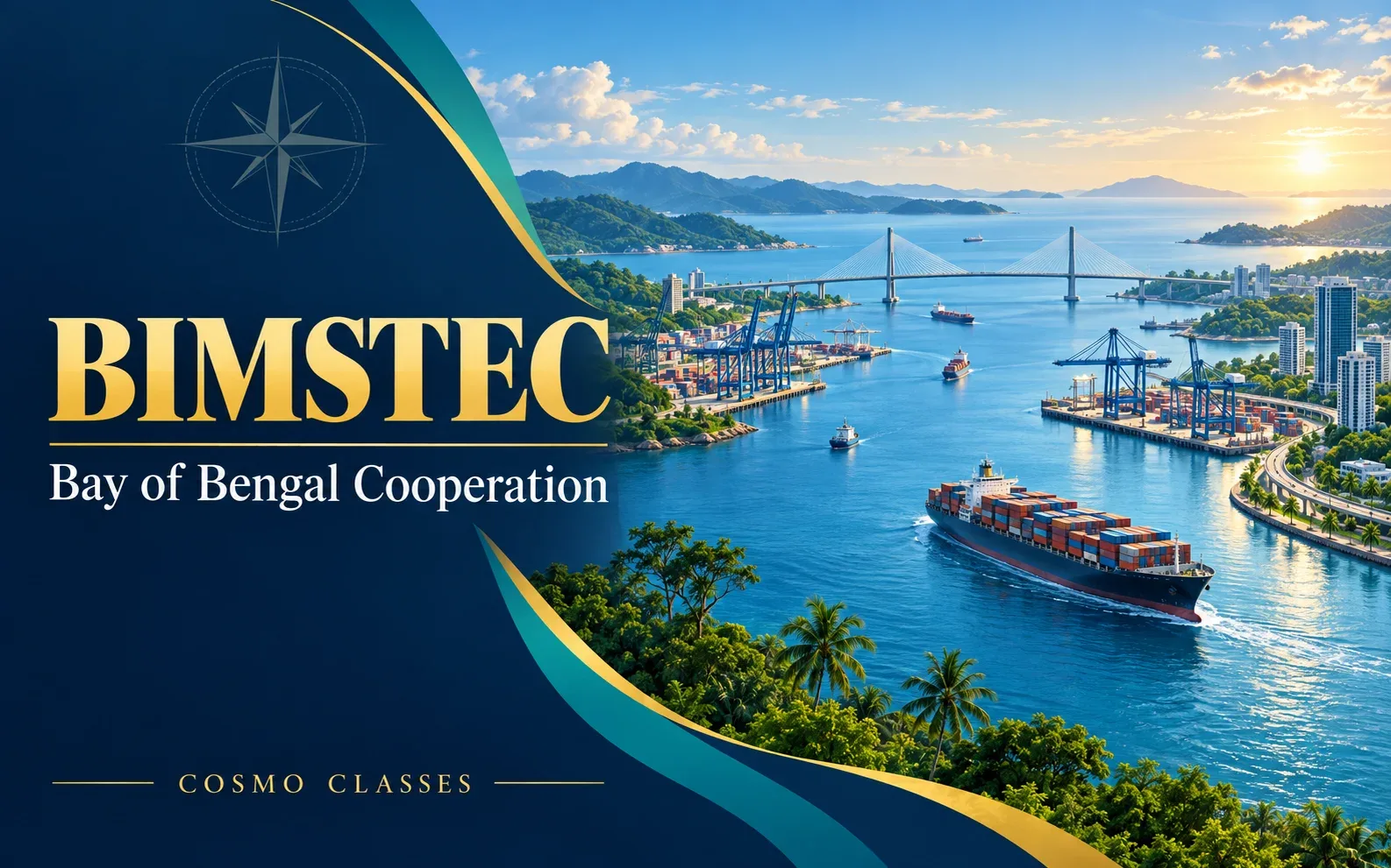 BIMSTEC और बंगाल की खाड़ी में क्षेत्रीय संपर्क का चित्रण