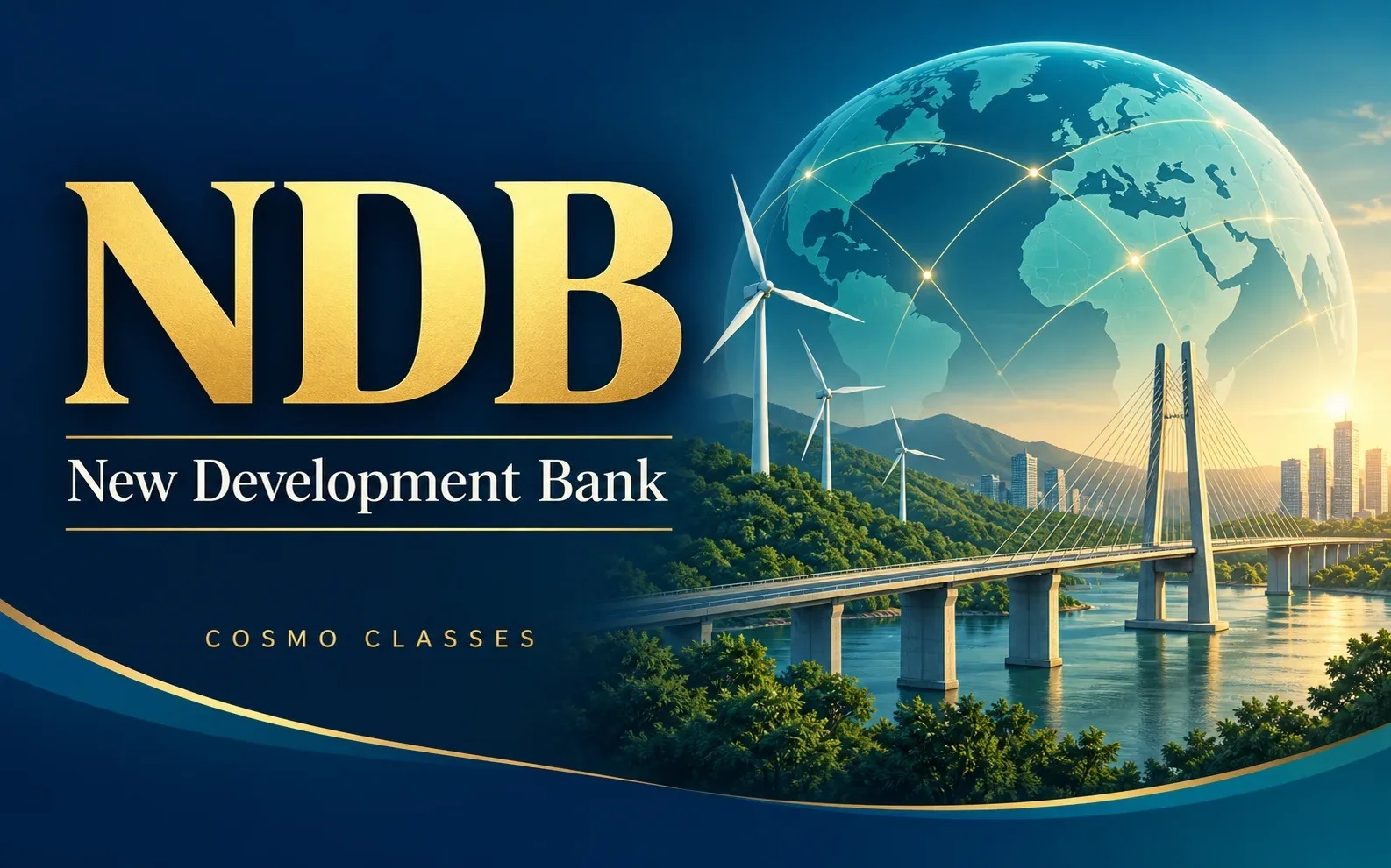 NDB न्यू डेवलपमेंट बैंक: वैश्विक विकास सहयोग, स्वच्छ ऊर्जा और बुनियादी ढाँचा