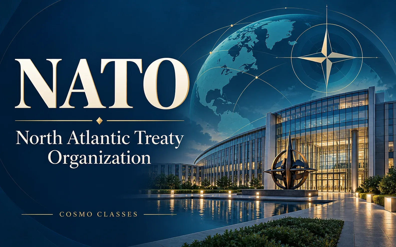 NATO के उत्तर अटलांटिक सुरक्षा सहयोग का सांकेतिक चित्रण