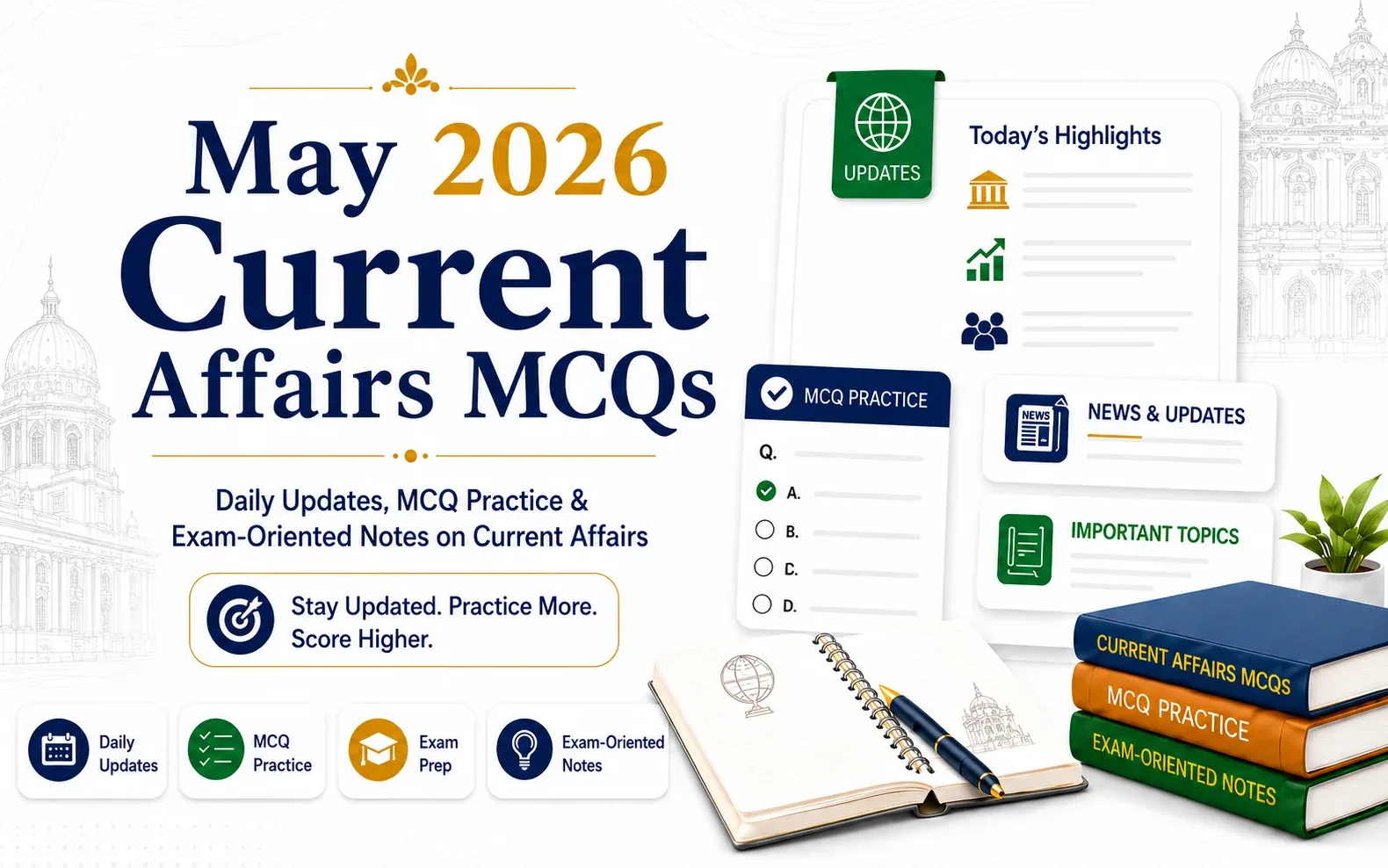 May 2026 Current Affairs MCQs – Daily Updates, MCQ Practice & Exam-Oriented Notes | Cosmo Classes